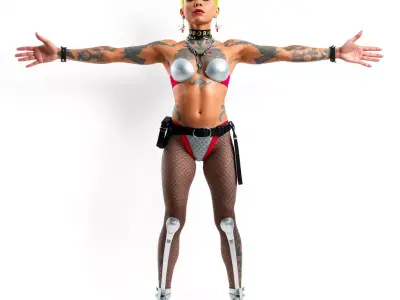 Cyberpunk Performer model pack Low-poly 3D model