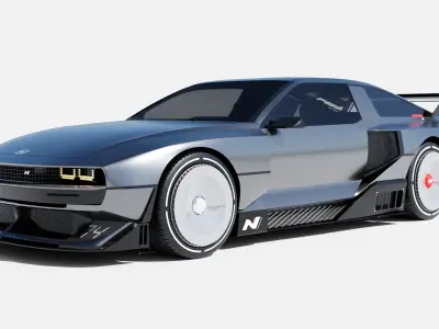 Hyundai N Vision 74 - with interior 3D model