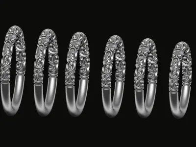 Patterned Rings 3D print model purchase