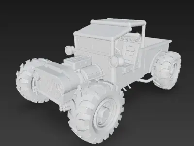 Classic Mechanical Pickup Truck 3D print model