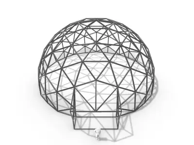 Geodesic Dome with Door Opening V3 3D model