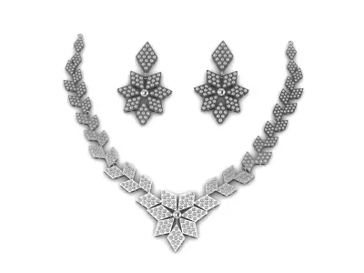 Luxury Women Fashion Necklace And Earrings 3d Printable Model 3D print model