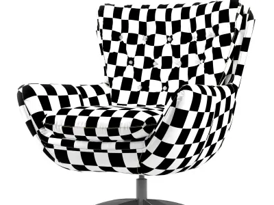 Wells Leather Swivel Armchair 3D model