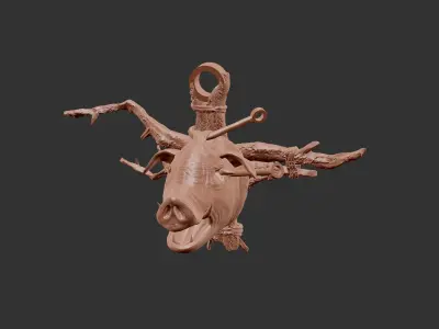 Hunt Showdown Fanart Chain or Necklace pendant Butcher Free 3D print model