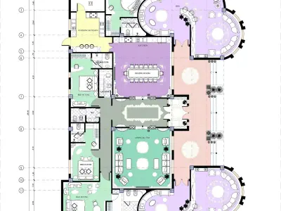 Classic Luxury Villa Plan  430 sqm 4 Bedrooms  2 Guest Salons  3D model