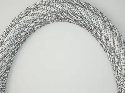 Rope Oval Wall Mirror 3D model