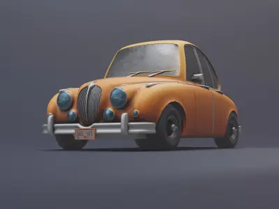 Stylized Cartoon Car Low-poly 3D model