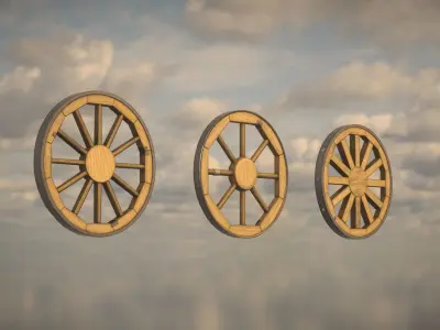 Western Wheels Low-poly 3D model