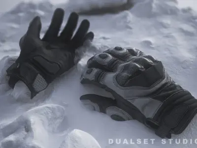 Motor Gloves 002 Low-poly 3D model