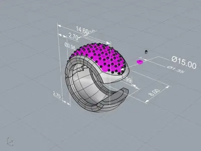 Diamond Earring 3D model