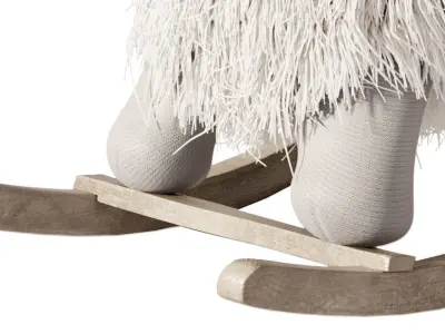 Rocking wool plush Lamb chair toy Rocker for Kids Room 3D model