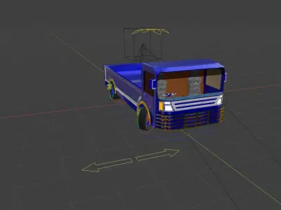 Lorry car in air Low-poly 3D model
