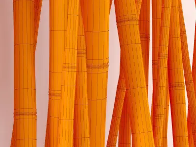 Bamboo decor wall n7 3D model