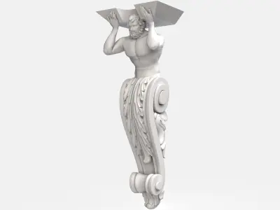 Carved corbel for cnc 6 3D model