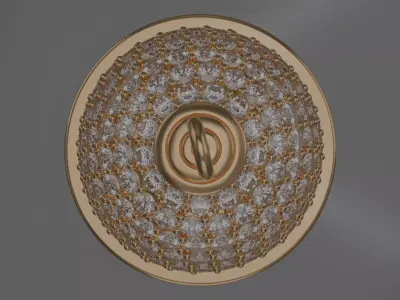 Spherical diamond pendant 3D model jewelry 3D model