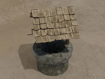 Wishing Well 3D model Low-poly 3D model