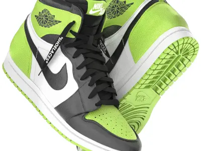 Nike air jordan 1 retro green 3D model