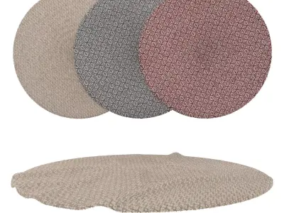 Round Rug Set 238 3D model
