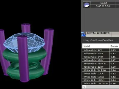 4-Prong Solitaire Earring 3MM 3D print model