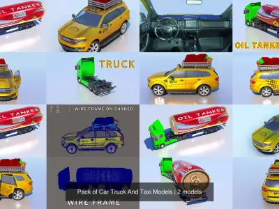 Pack of Car Truck And Taxi Models