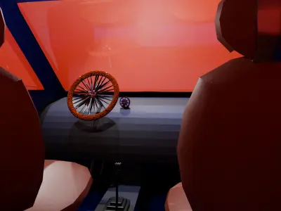 Retro Toon Style Blue Pickup Truck 3D Model Low-poly 3D model