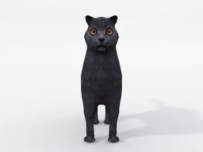 Cat Mammal Low-poly 3D model