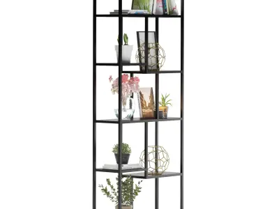 decorative shelf with decorative collection 3D model