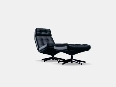 HAVBERG Armchair and footstool 1 Low-poly 3D model