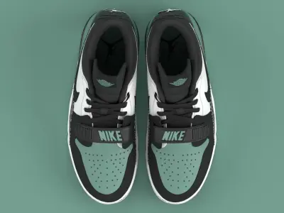 Air Jordan Legacy 312 Low White Mineral Wolf Grey Black Low-poly 3D model