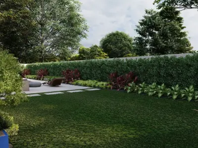 Garden Landscape 3D Model - SketchUp and Lumion Scene 3D model Free 3D model