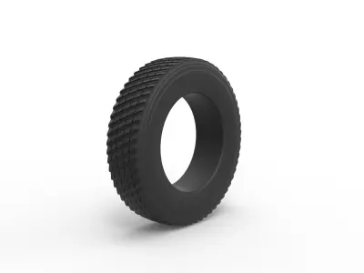 Semi truck pulling tire Scale 1 to 25 3D print model