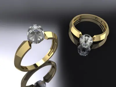 Jewelry Ring Gold 3D print model