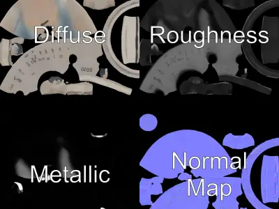 Precision Metal Tool D Model Pack Low-poly 3D model