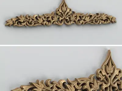 Carved decor horizontal 014 3D model