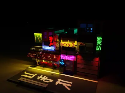 night tokyo Free low-poly 3D model
