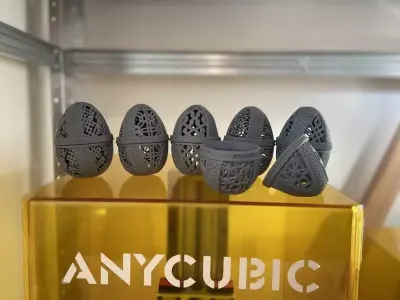 Pack of six easter egg with carved ornament 3D Model Collection