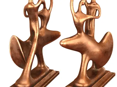 abstract dancer sculpture 3d model Low-poly 3D model