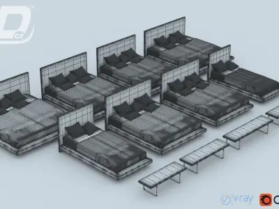 Anika Bed Set 3D model