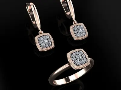Ring and Earrings 93 3D print model