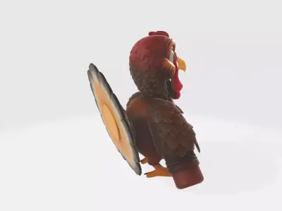 Cute Turkey with Pencil 3D Print Model Thanksgiving Decor 3D print model