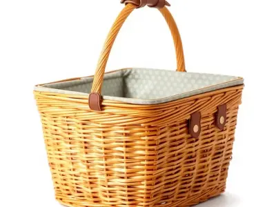 Natural Wicker Basket model pack Low-poly 3D model
