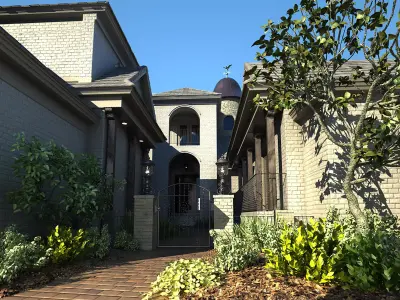 3D model of 2022 luxury fashion villa exterior 72 3D model