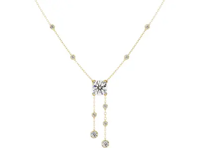 Antique Luxury Round Diamond necklace for women 3D print model
