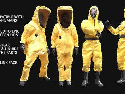 Mens Hazmat Suits 3D Model Collection