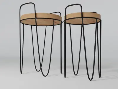 Coffe tables with wire legs 3D model