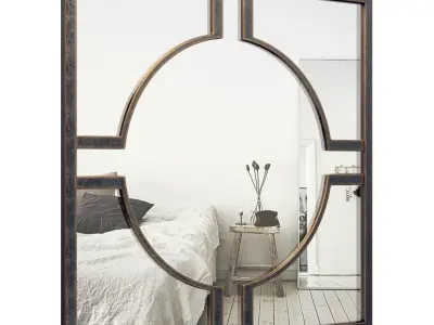 Metal Circle Accent Wall Mirror XPM5627 3D model