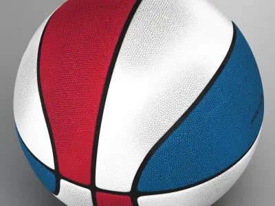 Tricolor basketball ball Low-poly 3D model
