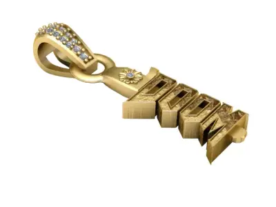 LUXURY DOOM WORD PENDANT 3D PRINTABLE MODEL 3D print model
