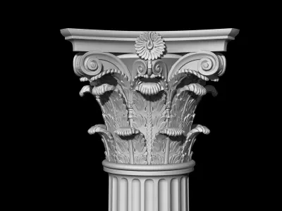 Complete corinthian column 3D model