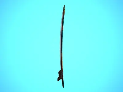 SURF BOARD 18 CARTOON STYLIZED Low-poly 3D model